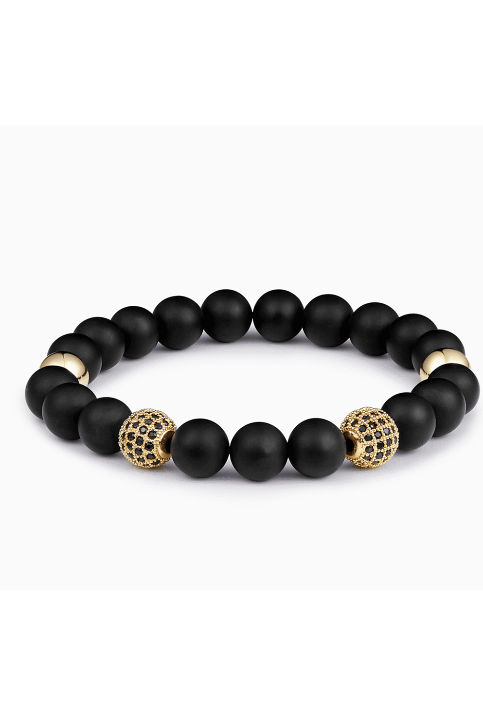 Gold Zircon Black Onyx Bracelet