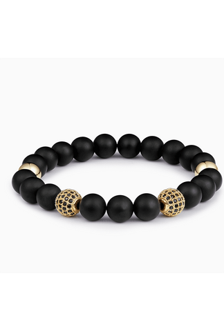 Gold Zircon Black Onyx Bracelet